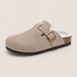 Fur-lined Suede Clogs